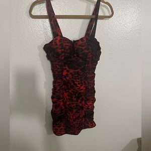 Superdown black/red mini cheetah dress